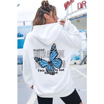 Tshirthane Unisex Kelebek Sırt Baskılı Sweatshirt