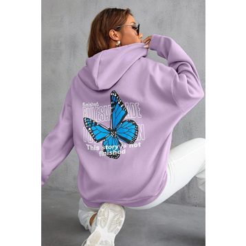 Tshirthane Unisex Kelebek Sırt Baskılı Sweatshirt