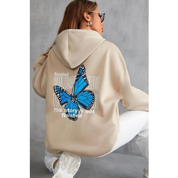 Tshirthane Unisex Kelebek Sırt Baskılı Sweatshirt