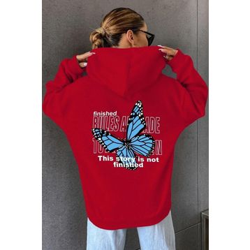 Tshirthane Unisex Kelebek Sırt Baskılı Sweatshirt