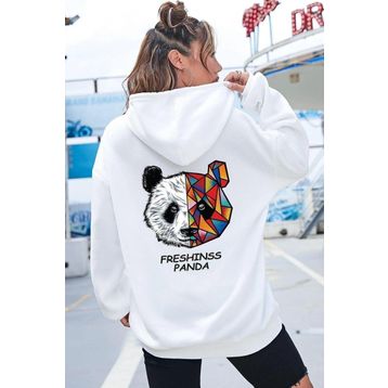 Tshirthane Unisex Panda Sırt Baskılı Sweatshirt