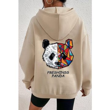 Tshirthane Unisex Panda Sırt Baskılı Sweatshirt