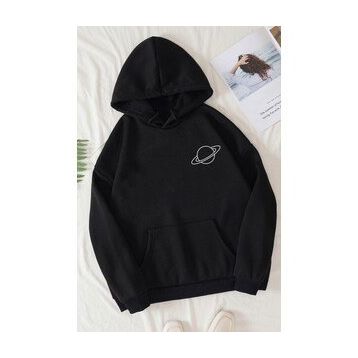 Tshirthane Unisex Saturn Baskılı Sweatshirt