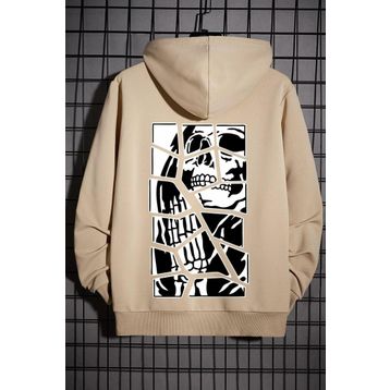 Tshirthane Unisex Skullcracked Baskılı Sweatshirt