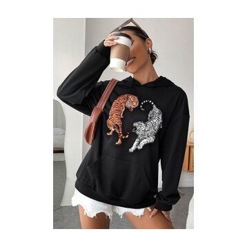 Tshirthane Unisex Tiger Baskılı Sweatshirt