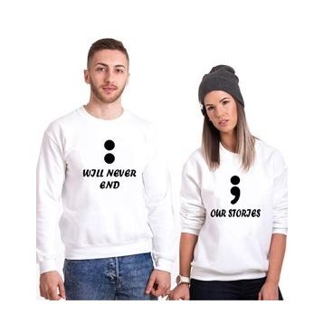 Tshirthane Will Never End Our Storjes 2'li Sevgili Sweatshirt