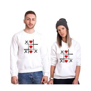 Tshirthane Xox Kalp 2'li Sevgili Sweatshirt