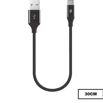 Ttec 2DK26S Siyah 30 cm Alumi Cable Type-C Şarj ve Data Kablosu