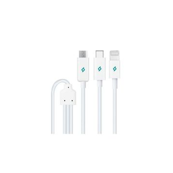 Ttec 2DK7521 Trio Type-C Beyaz Micro USB Şarj Kablosu