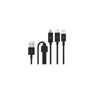 Ttec 2DK7521S Siyah Trio Type-C Lightning Micro USB 1.2 mt Şarj Kablosu