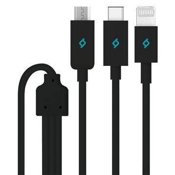 Ttec 2DK7521S Siyah Trio Type-C Lightning Micro USB 1.2 mt Şarj Kablosu