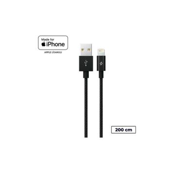 Ttec 2DKM02S Siyah AlumiCable MFi iPhone Şarj Kablosu