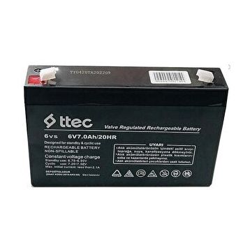 Ttec 6V 7AH 20HR Bakımsız Kuru Akü