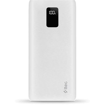 Ttec Powerslim Trio Lcd 10.000 Mah Pd 22.5W Beyaz Dahili Kablolu Taşınabilir Şarj Cihazı