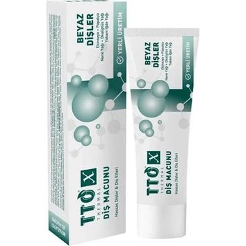 TTO 75 ml X Doğal Bitkisel Formül Beyazlatıcı Diş Macunu