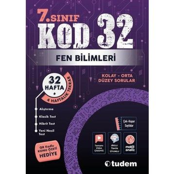 Tudem Yayınları - 7. Sınıf Fen Bilimleri Kod 32 Soru Bankası