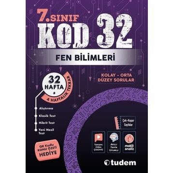 Tudem Yayınları - 7. Sınıf Fen Bilimleri Kod 32 Soru Bankası