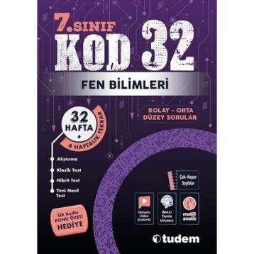 Tudem Yayınları - 7. Sınıf Fen Bilimleri Kod 32 Soru Bankası