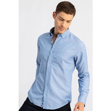 Tudors 1501150185 Slim Fit Dar Kesim Uzun Kol Poplin Oxford Erkek Gömlek