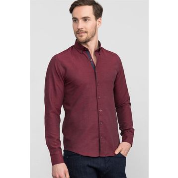 Tudors 1501150185 Slim Fit Dar Kesim Uzun Kol Poplin Oxford Erkek Gömlek