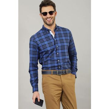 Tudors 1506332970 Slim Fit Dar Kesim Kareli Erkek Gömlek