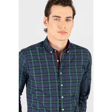 Tudors 1506332970 Slim Fit Dar Kesim Kareli Erkek Gömlek