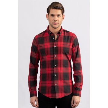 Tudors 1506332970 Slim Fit Dar Kesim Kareli Erkek Gömlek