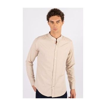 Tudors 1691144772 Slim Fit Uzun Kol Çizgili Hakim Yaka Erkek Gömlek