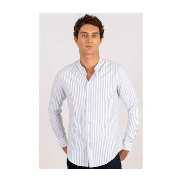 Tudors 1691144772 Slim Fit Uzun Kol Çizgili Hakim Yaka Erkek Gömlek
