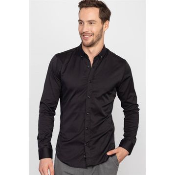 Tudors DR200036-02 Süper Slim Düğmeli Yaka Fit Likralı Gömlek
