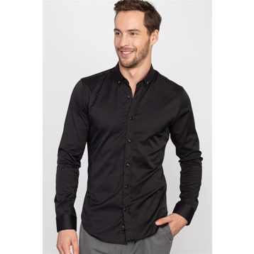 Tudors DR200036-02 Süper Slim Düğmeli Yaka Fit Likralı Gömlek