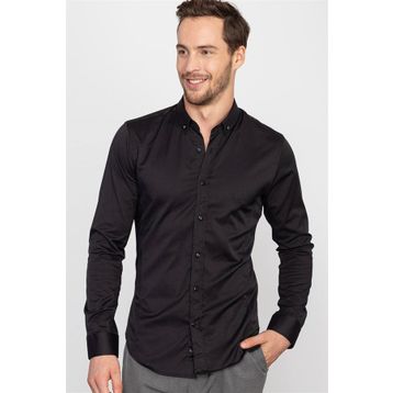 Tudors DR200036-02 Süper Slim Düğmeli Yaka Fit Likralı Gömlek