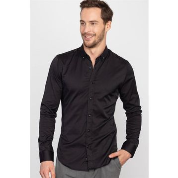 Tudors DR200036-02 Süper Slim Düğmeli Yaka Fit Likralı Gömlek