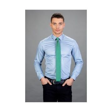 Tudors Slim Fit Dar Kesim Düz Saten Erkek Gömlek