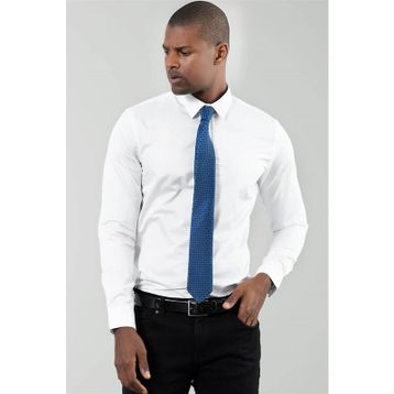 Tudors Slim Fit Dar Kesim Düz Saten Erkek Gömlek