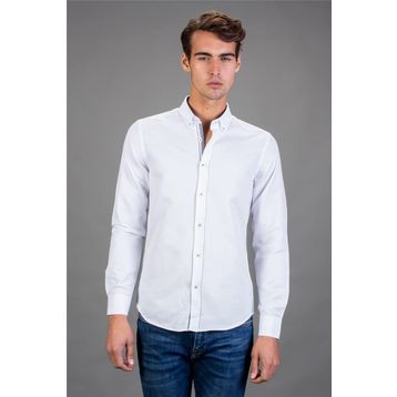 Tudors Slim Fit Dar Kesim Düz Spor Erkek Gömlek