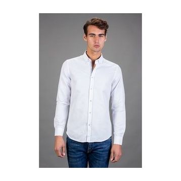 Tudors Slim Fit Dar Kesim Düz Spor Erkek Gömlek