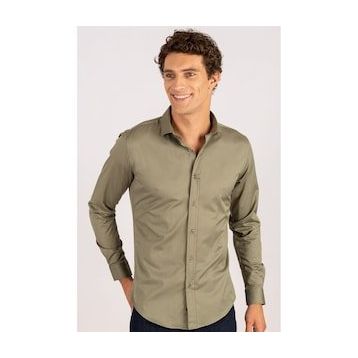 Tudors Slim Fit Dar Kesim Likralı Düz Saten Erkek Gömlek