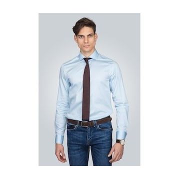 Tudors Slim Fit Dar Kesim Pamuk Saten Erkek Gömlek