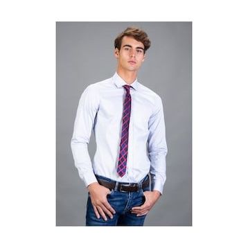 Tudors Slim Fit Dar Kesim Pamuk Saten Erkek Gömlek
