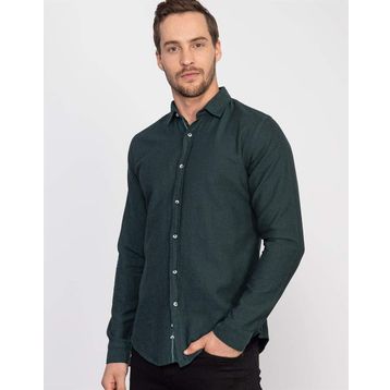 Tudors Slim Fit Dar Kesim Uzun Kol Erkek Kot Gömlek