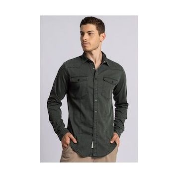 Tudors Slim Fit Dar Kesim Uzun Kol Erkek Kot Gömlek