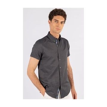 Tudors Slim Fit Kisa Kol Oxford Doku Garnili Erkek Gömlek