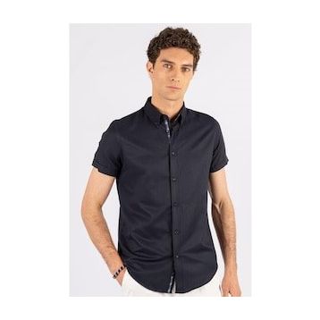 Tudors Slim Fit Kisa Kol Oxford Doku Garnili Erkek Gömlek
