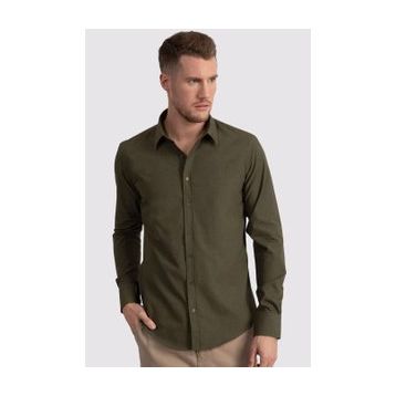 Tudors Terry Cotton Slim Fit Dar Kesim Turkuaz Erkek Gömlek