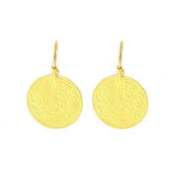 Tuğrul Altın T001861 Altın Osmanlı Tuğralı Küpe