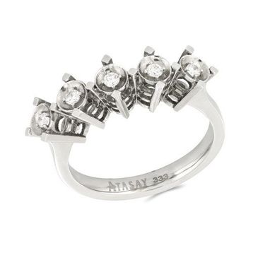 Tuğrul Altın T51 0.13 Ct Pırlanta Beş Taş Yüzük