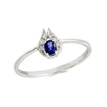 Tuğrul Altın T51 0.21 Ct Pırlanta Safir Yüzük