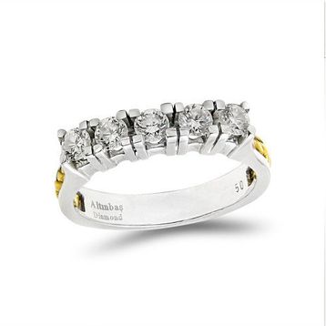 Tuğrul Altın T51 0.51 Ct Pırlanta Beş Taş Yüzük