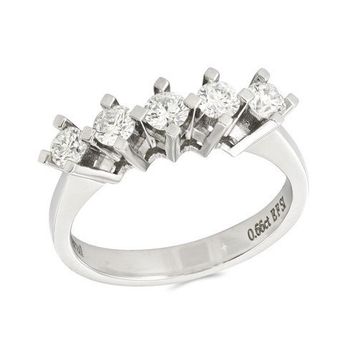 Tuğrul Altın T51 0.66 Ct Pırlanta Beş Taş Yüzük